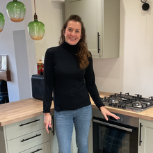 Load image into Gallery viewer, Black Ruffle Neck Polo Neck with Frill Sleeves - Elegant Women&#39;s Top for All Occasions A175
