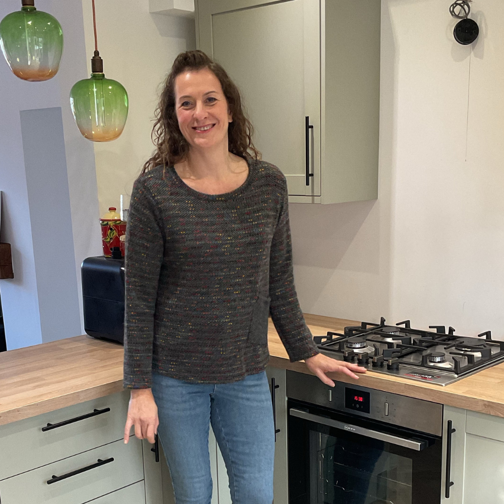 Grey Fleck tops/jumper with one pocket. (A171)