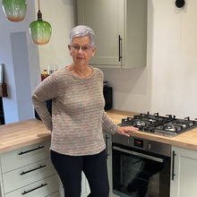 Load image into Gallery viewer, Beige Fleck tops/jumper with one pocket. (A171)
