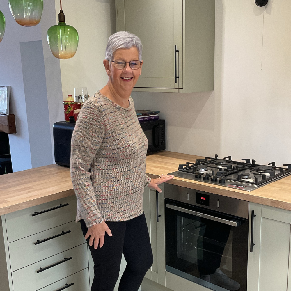 Beige Fleck tops/jumper with one pocket. (A171)