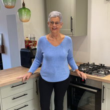 Load image into Gallery viewer, Super Soft Sky Blue Italian Plain Jumper – One Size (12–16)  A176
