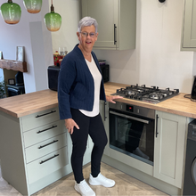 Load image into Gallery viewer, Navy blue Plain Colour Padded Jacket – Waist Length | One Size (UK 10–14) | Lightweight Warm Outerwear | Pamper Yourself -A179
