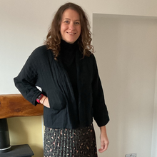 Load image into Gallery viewer, Black Plain Colour Padded Jacket – Waist Length | One Size (UK 10–14) | Lightweight Warm Outerwear | Pamper Yourself -A179
