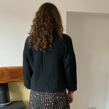 Load image into Gallery viewer, Black Plain Colour Padded Jacket – Waist Length | One Size (UK 10–14) | Lightweight Warm Outerwear | Pamper Yourself -A179
