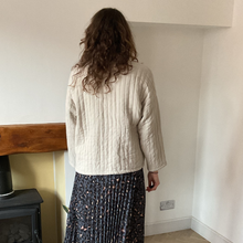 Load image into Gallery viewer, Cream Plain Colour Padded Jacket – Waist Length | One Size (UK 10–14) | Lightweight Warm Outerwear | Pamper Yourself -A179
