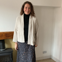 Load image into Gallery viewer, Cream Plain Colour Padded Jacket – Waist Length | One Size (UK 10–14) | Lightweight Warm Outerwear | Pamper Yourself -A179
