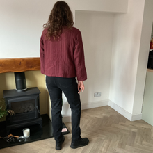 Load image into Gallery viewer, Raspberry Plain Colour Padded Jacket – Waist Length | One Size (UK 10–14) | Lightweight Warm Outerwear | Pamper Yourself -A179
