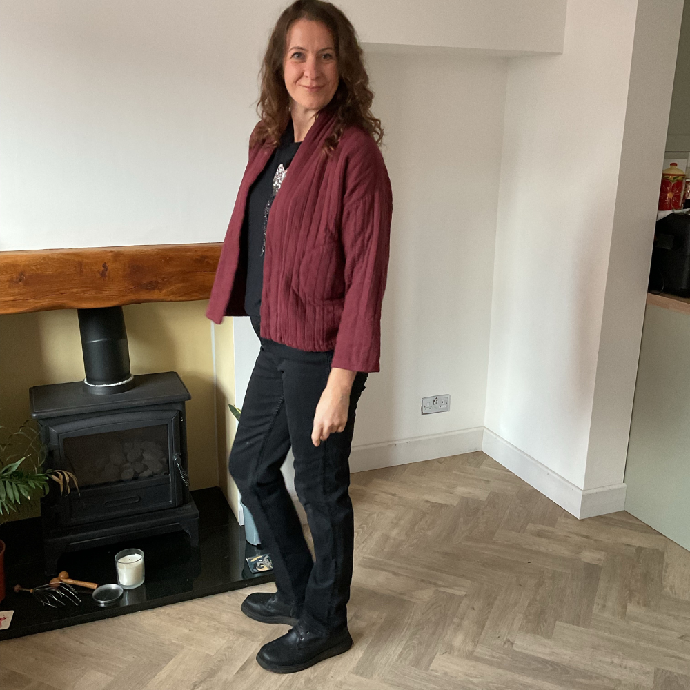 Raspberry Plain Colour Padded Jacket – Waist Length | One Size (UK 10–14) | Lightweight Warm Outerwear | Pamper Yourself -A179