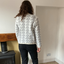 Load image into Gallery viewer, White Tweed Style Pearl Button Jacket  | Waist-Length Elegant Jacket | One Size Fits UK 10–14 | Pamper Yourself now A181
