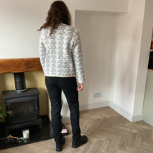 Load image into Gallery viewer, White Tweed Style Pearl Button Jacket  | Waist-Length Elegant Jacket | One Size Fits UK 10–14 | Pamper Yourself now A181
