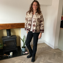 Load image into Gallery viewer, Brown Animal print Colour Padded Jacket – Waist Length | One Size (UK 12–16) | Lightweight Warm Outerwear | Pamper Yourself -A178
