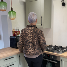 Load image into Gallery viewer, Brown Animal Print Denim Jacket – 75% Cotton | Stylish Leopard Print Jacket | Sizes UK 10–20 | Pamper Yourself Now A182
