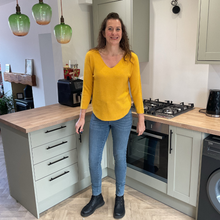 Load image into Gallery viewer, Super Soft Mustard Italian Plain Jumper – One Size (12–16)  A176
