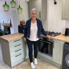 Load image into Gallery viewer, Navy blue Plain Colour Padded Jacket – Waist Length | One Size (UK 10–14) | Lightweight Warm Outerwear | Pamper Yourself -A179
