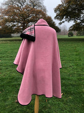 Load image into Gallery viewer, Light Pink tartan reversible cape for women
