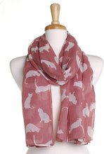 Load image into Gallery viewer, Pink with White Cats Scarf, Beautiful Design, Fantastic for The Animal Lover in us All
