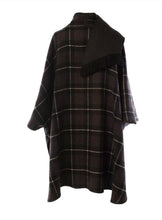 Load image into Gallery viewer, Grey tartan Reversible cape

