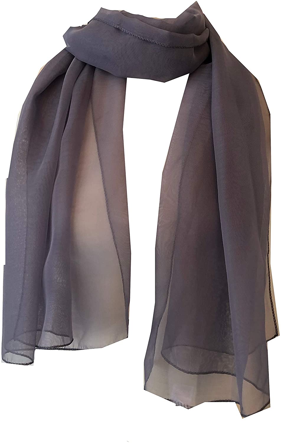 Plain Dark Grey Chiffon Style Scarf Thin Pretty Scarf Great for Any Outfit Lovely Gift
