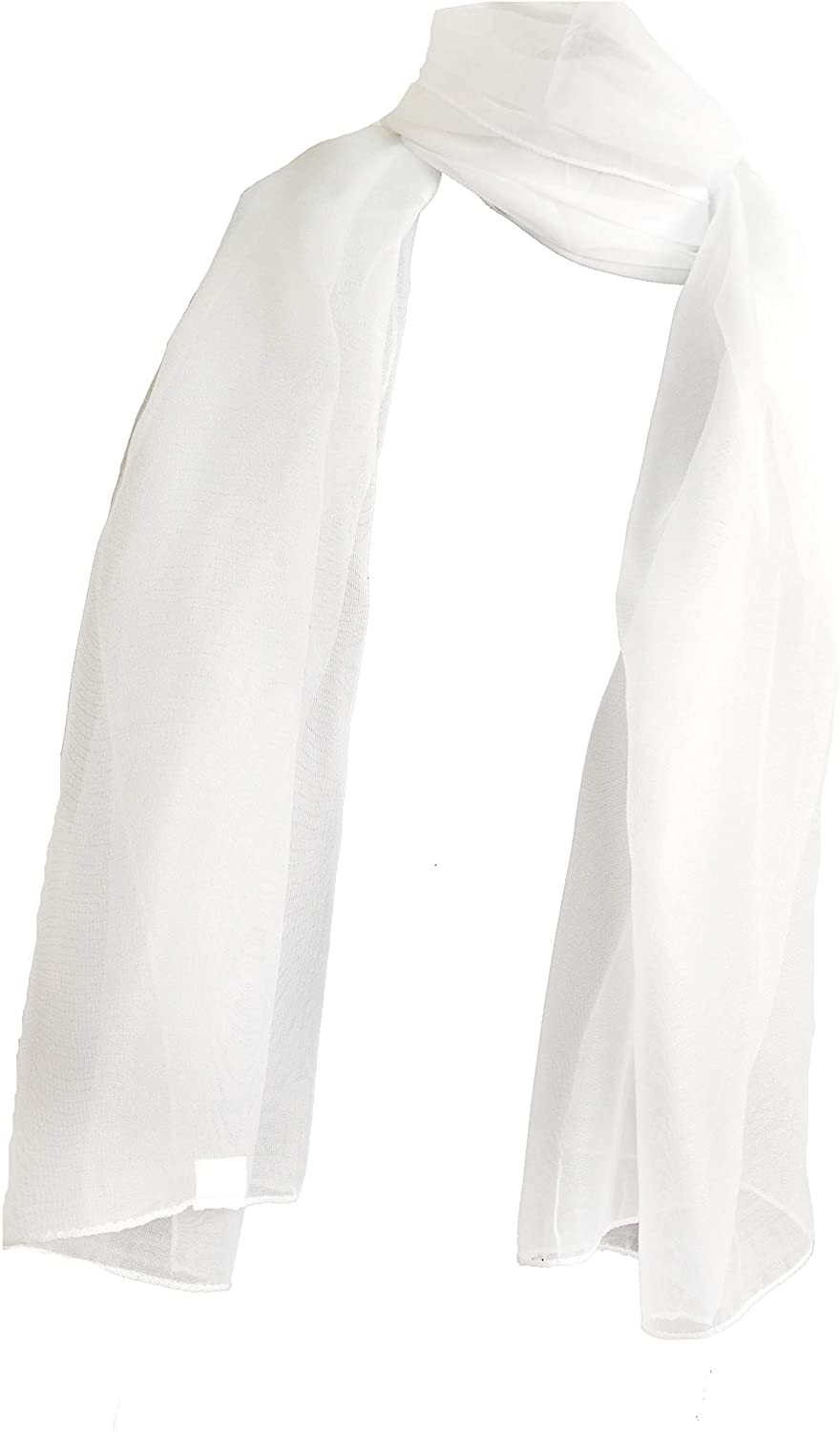 Plain White Chiffon Style Scarf Thin Pretty Scarf Great for Any Outfit Lovely Gift