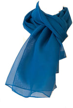 Load image into Gallery viewer, Plain Teal Chiffon Style Scarf Thin Pretty Scarf Great for Any Outfit Lovely Gift
