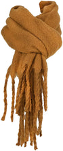 Load image into Gallery viewer, Plain mustard chunky super soft scarf with chunky tassels

