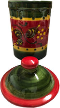 Load image into Gallery viewer, Red and Dark Green Olive Design Garlic Keeper Pot (7)
