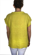 Load image into Gallery viewer, Pamper Yourself Now ltd mustard 100% Linen Cowl Neck Tunic Made in Italy (AA85) (Small)
