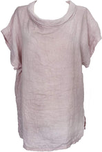 Load image into Gallery viewer, Pamper Yourself Now ltd Baby Pink 100% Linen Cowl Neck Tunic Made in Italy (AA85)
