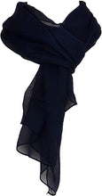 Load image into Gallery viewer, Plain Navy Chiffon Style Scarf Thin Pretty Scarf Great for Any Outfit Lovely Gift

