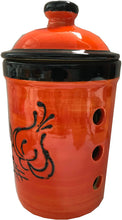 Load image into Gallery viewer, Orange Pot with Black Garlic Motif Garlic Keeper Pot (5)
