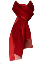 Load image into Gallery viewer, Satin stripe red chiffon scarf for women
