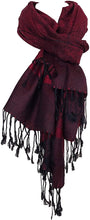 Load image into Gallery viewer, Red/Black Pashmina Style Scarf, Lovely Soft - Lovely Summer wrap, Fantastic Gift
