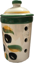 Load image into Gallery viewer, Light Green Olive Design Garlic Keeper Pot (2)
