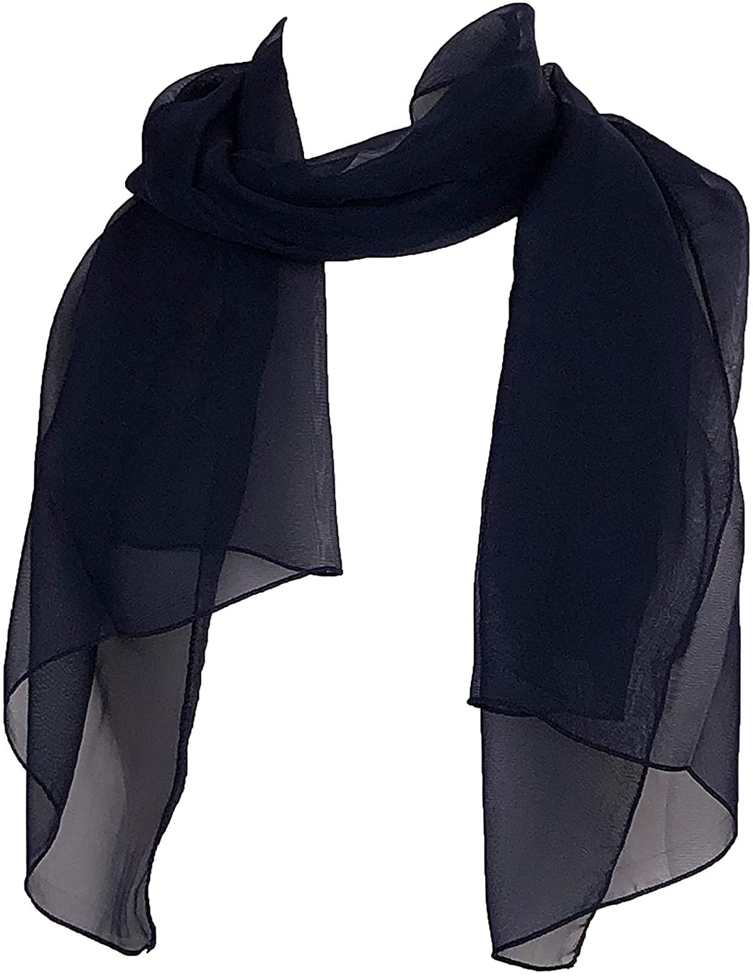 Plain Navy Chiffon Style Scarf Thin Pretty Scarf Great for Any Outfit Lovely Gift