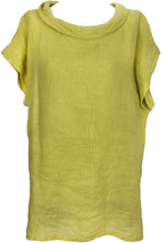 Load image into Gallery viewer, Pamper Yourself Now ltd mustard 100% Linen Cowl Neck Tunic Made in Italy (AA85) (Small)
