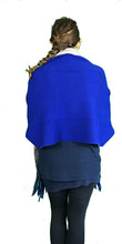 Load image into Gallery viewer, Pamper Yourself Now ltd Ladies Very Stylist Royal Blue and Grey Warm and Cosy Reversible wrap/Cape
