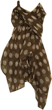 Load image into Gallery viewer, Pamper Yourself Now Dark Brown with White Big spot Scarf/wrap
