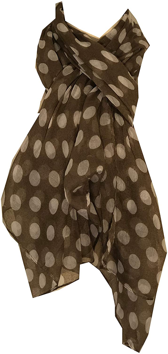 Pamper Yourself Now Dark Brown with White Big spot Scarf/wrap