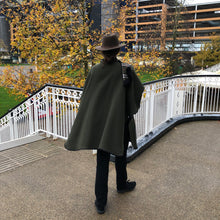 Load image into Gallery viewer, Khaki green Reversible cape
