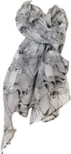 Load image into Gallery viewer, Pamper Yourself Now Grey Sketched Mixed Dog Design Scarf Pug, Sausage Dog, Labrador and whippit
