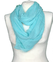 Load image into Gallery viewer, Green plain snood with frayed edge
