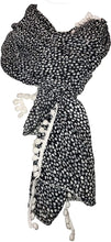 Load image into Gallery viewer, Pamper Yourself Now Black with White and Grey Small Heart with White Bobble Trim
