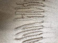 Load image into Gallery viewer, Plain cream chunky super soft scarf with chunky tassels

