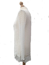 Load image into Gallery viewer, Pamper Yourself Now ltd Ladies White Crochet lace Long Sleeve top. Made in Italy (AA1)
