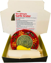 Load image into Gallery viewer, Red/Green Olive Design (7) Garlic and Ginger Grater Set with Brush and Peeler. A Must for Every Foodie who Loves to Cook.
