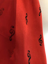 Load image into Gallery viewer, Pamper Yourself Now Red Treble Clef Striped Music Shiny Thin Pretty Scarf

