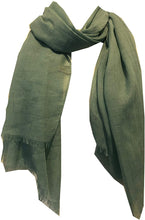 Load image into Gallery viewer, Pamper Yourself Now Aqua Green Plain Soft Long Scarf/wrap with Frayed Edge

