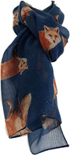 Load image into Gallery viewer, Pamper Yourself Now Blue Fox Fashion Scarf Long Soft wrap/Sarong
