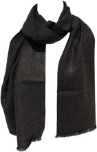 Load image into Gallery viewer, Pamper Yourself Now Charcoal Grey Plain Colour Frayed Edge Men&#39;s Long Scarf
