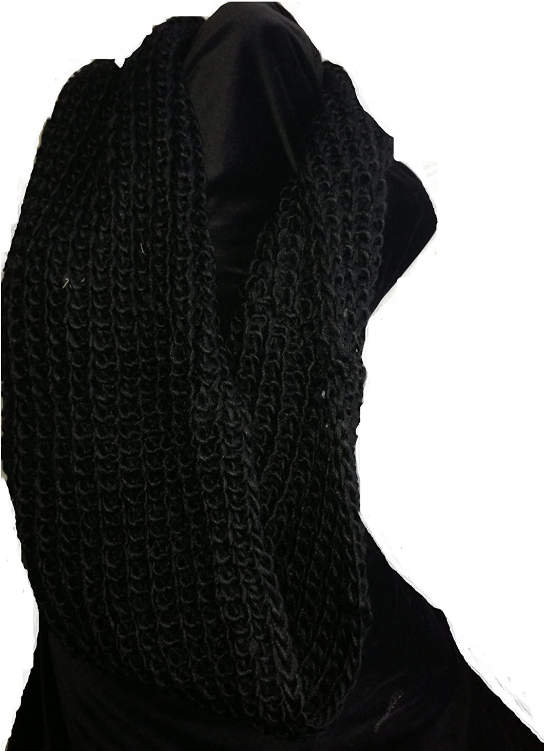 Pamper Yourself Now Black Snood Lovely Winter Warm Circle Scarf